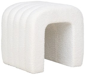 Biely taburet z textílie buklé Colma – House Nordic