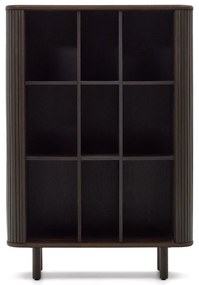 Tmavohnedá skrinka v dekore jaseňa s posuvnými dverami 110x140 cm Mailen – Kave Home