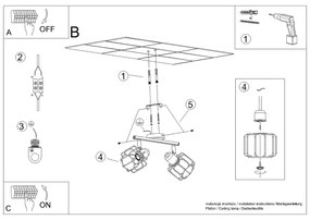 Bodové svietidlo Beluci, 2x biele drôtené tienidlo, (možnosť polohovania)