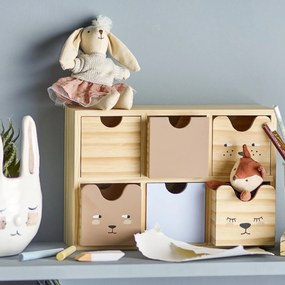 Bloomingville Drevený úložný box so zásuvkami Calle Nature