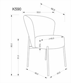 Čalúnená jedálenská stolička K590 sivá