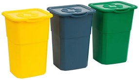 Sada 3 ECO odpadkových košov na triedený odpad 3 x 50 l