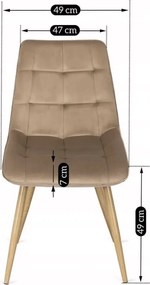 Sada stola SKUBI 120-160 cm Artisan Oak a 4 béžových stoličiek RODRI