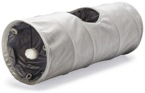 Dizajnový tunel pre mačky Lord šedá zamat 65cm