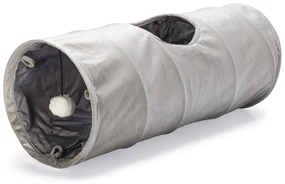 Dizajnový tunel pre mačky Lord šedá zamat 65cm