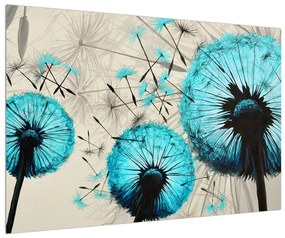 Obraz páperia modrých púpav (90x60 cm)