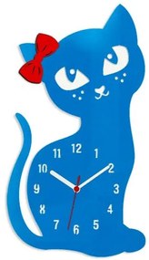 Nástenné hodiny Cat modré