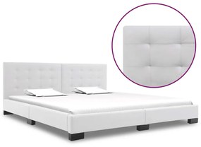 vidaXL Rám postele biely umelá koža 180x200 cm