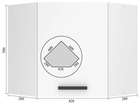Kuchynská skrinka Belini Premium Full Version horná rohová 60 cm biely mat