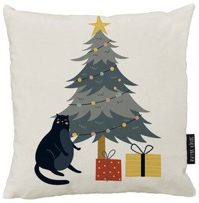 Vianočný dekoratívny vankúš 50x50 cm Crazy Cat Xmas - Butter Kings