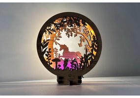 Li-Go 23568/DUB2 - Stmievateľná LED stolná dekorácia LED/12W/230V 20x22 cm dub