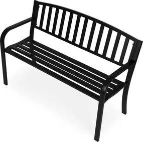 MultiGarden Záhradná lavička s operadlom 120x50 cm - čierna MultiGarden