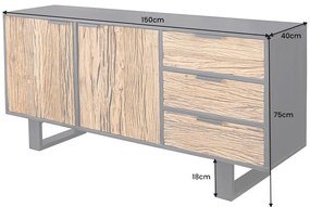 Dizajnová komoda Shark 150 cm mango / teak