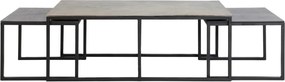 Kovové konferenčné stolíky v čierno-bronzovej farbe v súprave 3 ks 50x120 cm Kumalu – Light &amp; Living