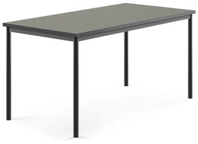 Stôl SONITUS, 1600x800x760 mm, linoleum - tmavošedá, antracit