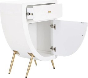 Nočný stolík Venus 60 cm biely/zlatý