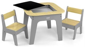 Detský stôl Olaf Blocks tmavosivý s dvoma stoličkami