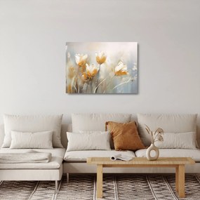 Sklenený obraz - Maľba tulipánov (70x50 cm)