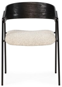 Čierne/béžové čalúnené jedálenské kreslá v súprave s podrúčkami 2 ks Cora – MOME