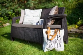 InternetovaZahrada - Záhradná lavica MODERN LOVE SEAT - hnedá