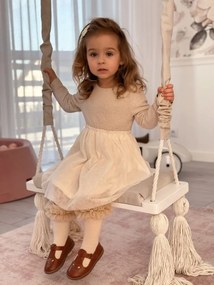 Drevená hojdačka  béžová