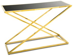 DekorStyle Konzolový stôl Saliba zlato-čierny