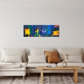 Obraz - Abstrakcia (s hodinami) (90x30 cm)