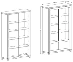 Vitrína Elvina Typ 13 (biela + jaseň + dub lefkas). Vlastná spoľahlivá doprava až k Vám domov. 1030232