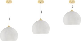 Závesné svietidlo Riffle 5, 1x biele sklenené tienidlo, g
