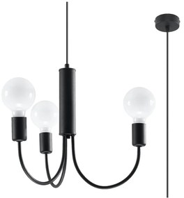 Čierne závesné svietidlo ø 45 cm Karim – Sollux