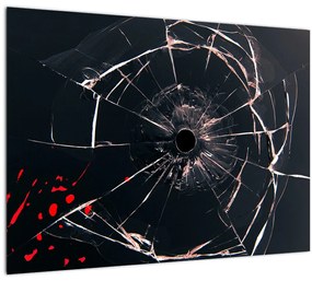 Abstraktný sklenený obraz - rozbité sklo (70x50 cm)