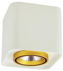 PLX LED stropné moderné osvetlenie OMEGA, 15W, teplá biela, 10x10cm, hranaté, bielozlaté