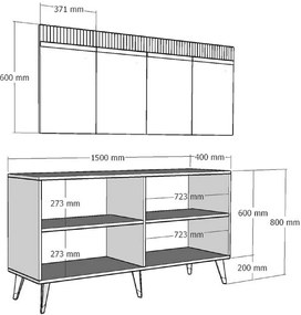 Skrinka Defne White and Silver