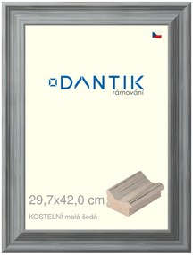 DANTIK rám na obraz 29,7x42 | KOSTELNÍ malá šedá (Plexi Čiré)