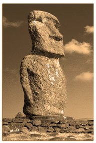 Obraz na plátne - Ahu Akivi moai - obdĺžnik 7921FA (60x40 cm)