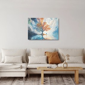 Sklenený obraz – Strom života a lásky (70x50 cm)