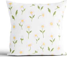 Bavlnená obliečka na vankúš Renforcé 40 × 40 cm - Sedmokrásky biele