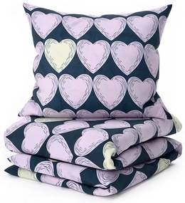 Obliečky z mikrovlákna VIOLET HEARTS svetlo fialové Rozmer obliečky: 2 ks 70 x 80 cm | 160 x 200 cm