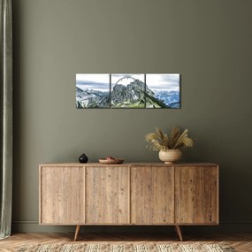 Obraz - Vrcholy hôr (s hodinami) (90x30 cm)