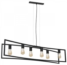 Luster na lanku TUNJA 6xE27/60W/230V čierna