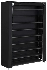 Úložná textilná skriňa s policami MATIS 100x162 cm čierna