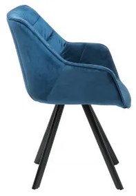 Stolička 38597 Zamat - Modrá - PRODUKT JE SKLADOM U NÁS - 4Ks  - Komfort-nábytok