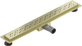 Mexen Flat, lineárny podlahový žľab 60 cm, M12, zlatá matná, 1A21060-15