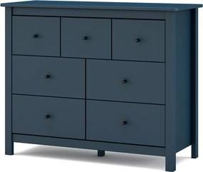 Tmavomodrá nízka komoda z borovicového dreva 110x80 cm Misti - Marckeric