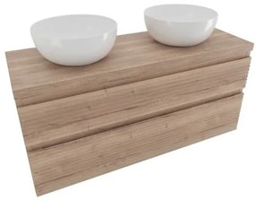 Kúpeľňová skrinka 2 zásuvková s krycou doskou Naturel Savona 118x53x44, 8 cm dub Halifax mat SAVONA2120DHD, 1 ks