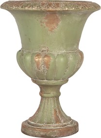 Zelený dekoračný kvetináč v barokovom štýle Baroque – Ø 26*34 cm