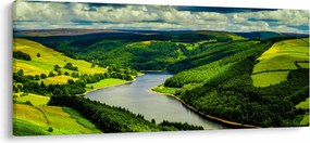 Obraz - Zelená krajina (120x50 cm)