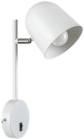 RABALUX Nástenná čítacia lampa s vypínačom EGON, 1xE14, 40W, biela