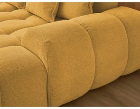 Ženilková rozkladacia/s úložným priestorom rohová pohovka v horčicovej farbe (ľavý roh/do tvaru "U") Everest – Bobochic Paris