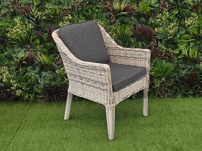 Záhradné ratanová stolička KIMBERLEY svetlo-sivá s tmavou poduškou